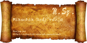 Mikschik Szórád névjegykártya